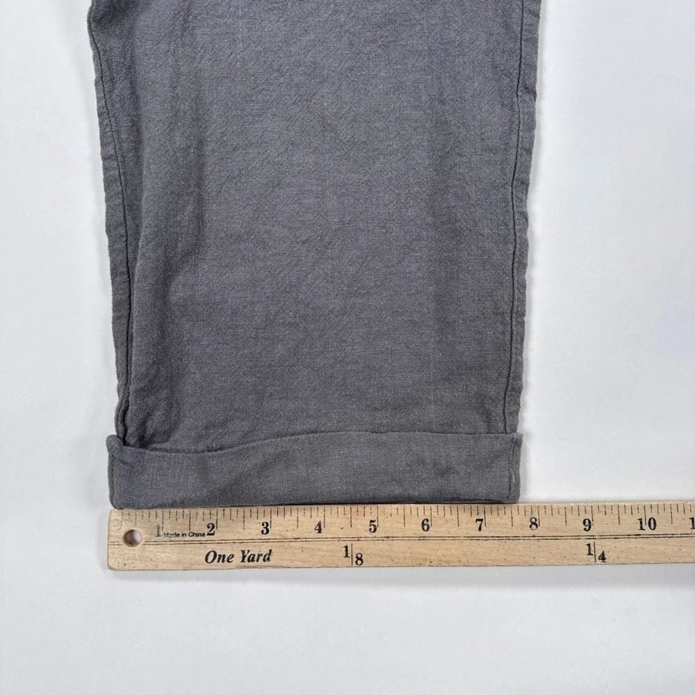 Onia Linen Blend Pants Mens XXL Grey Straight Leg Coastal Resort Summer Relaxed